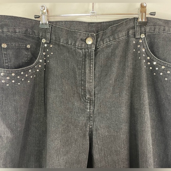 Ruby Rd. Black jeans with sparkly embellishments. Made for comfort denim, sz 18W - Picture 4 of 4